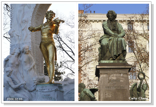 史特勞斯與貝多芬雕像